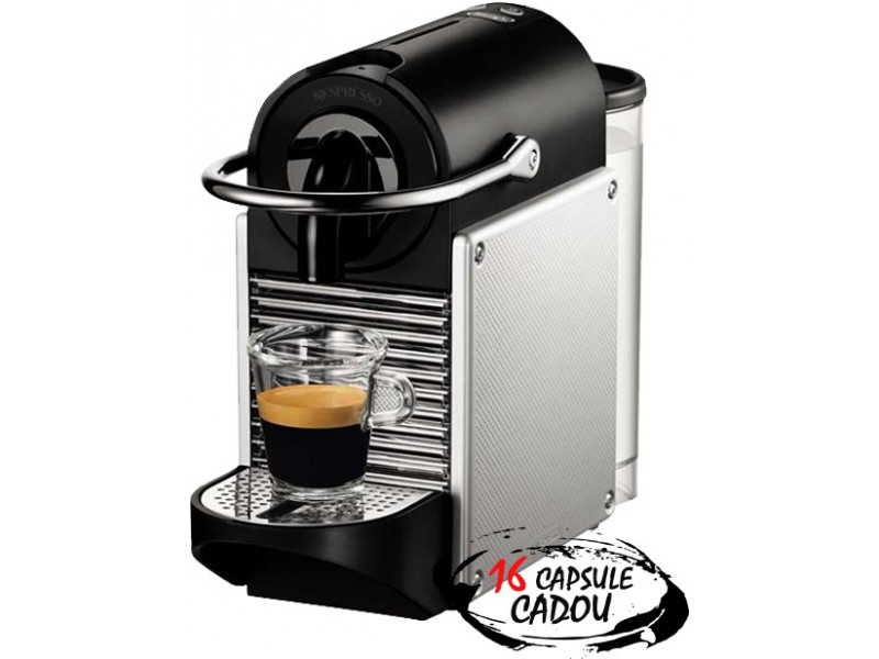 Espressor Nespresso Delonghi Pixie En125s Silver 16 Capsule