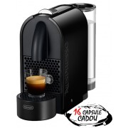 Espressor Nespresso U Pure Black De'Longhi + 16 capsule