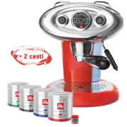 Pachet Espressor Francis X7.1 Rosu + 4 cutii cafea + 2 cesti espresso